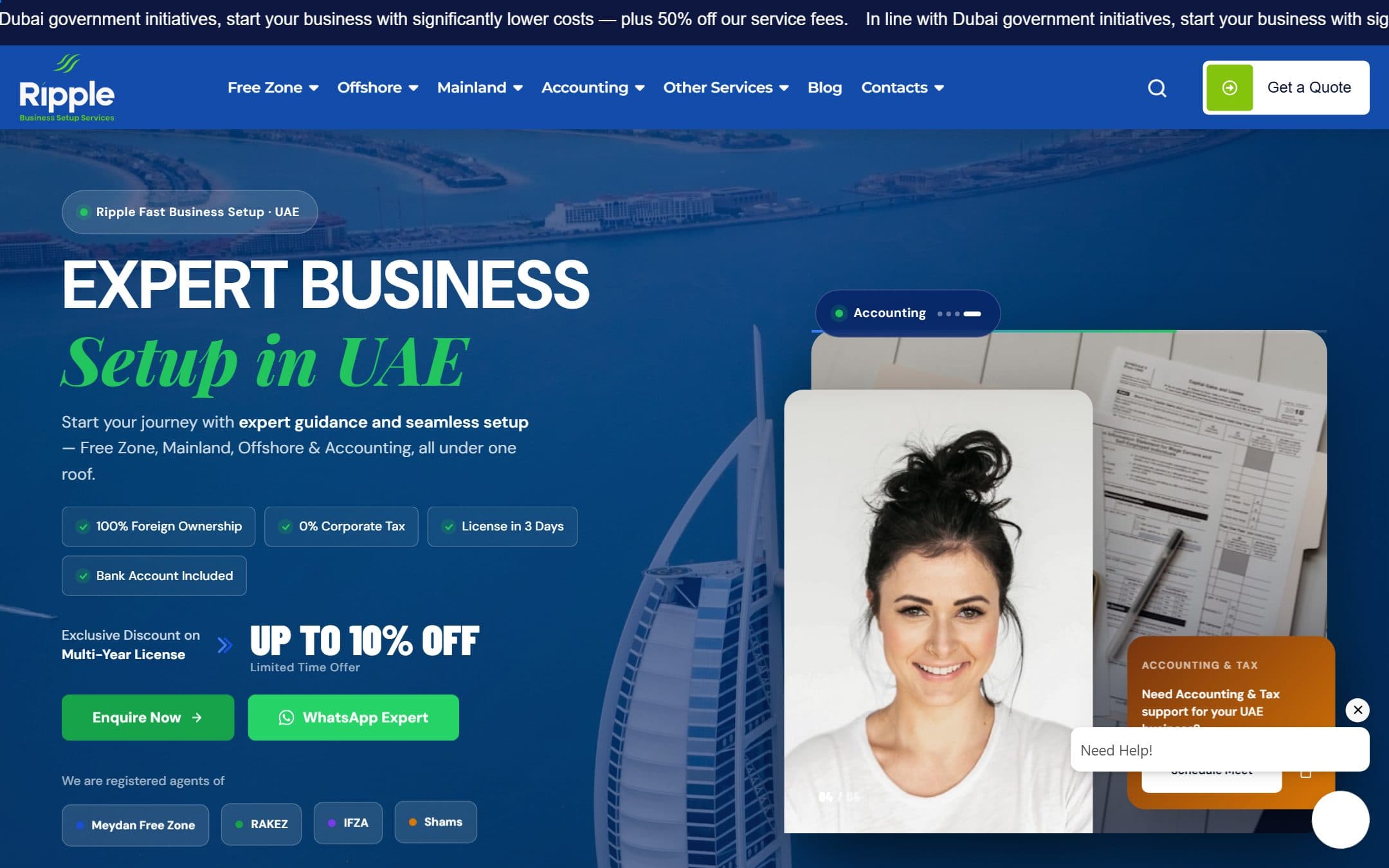 Ripple Fast Business Setup — website by BrandVexo