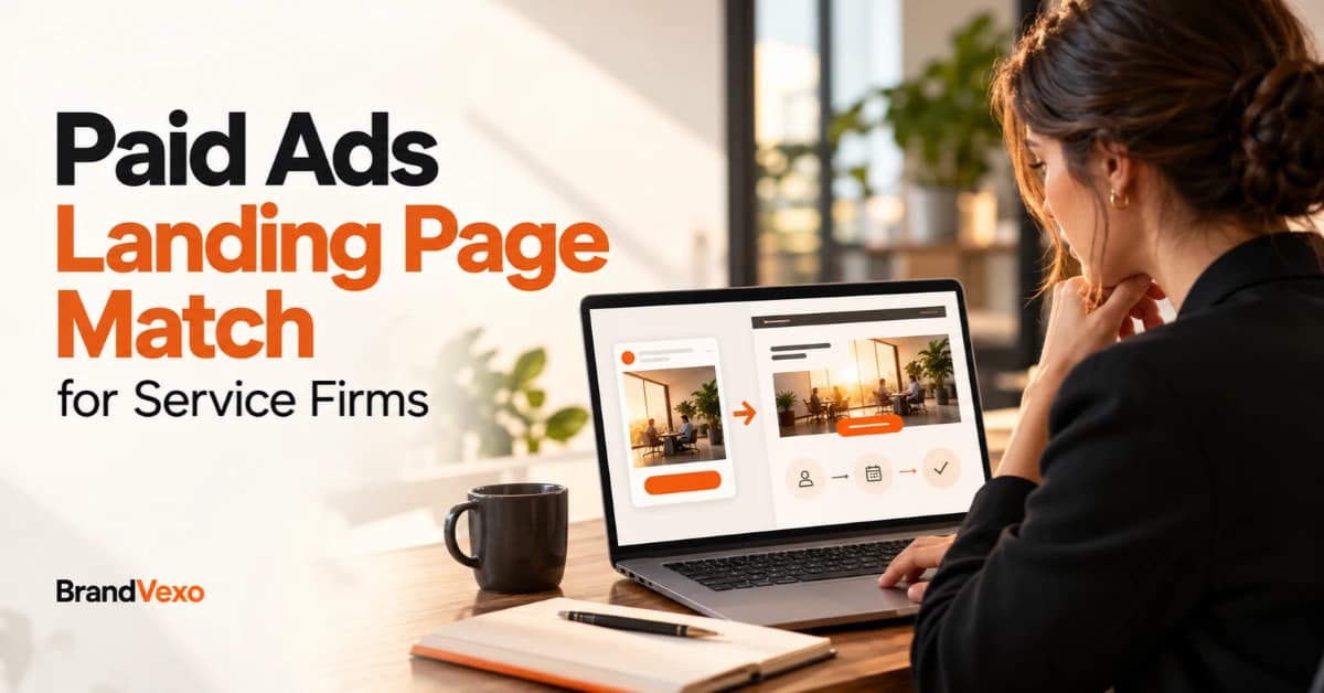 Paid Ads Landing Page matching ad copy with service landing page content